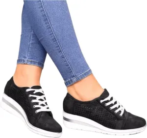 Lausiuoe Platform Sneakers For Women Fashion Classic Casual Slip On Soft Comfort Breathable Gym Running Walking Shoes