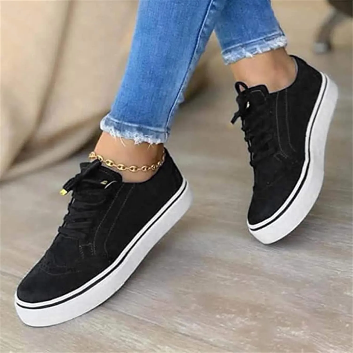 Lausiuoe Shoes For Women Dressy Comfortable Low Top Canvas Sneaker Classic Casual Fashion Slip On Soft Walking Flat Loafers