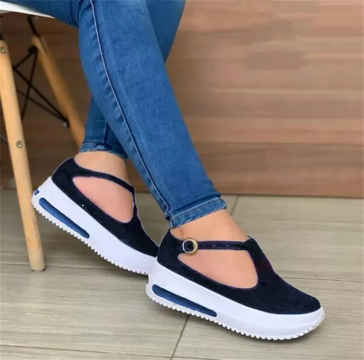 Lausiuoe Sneakers For Women Platform Slip On Fashion Canvas Shoes Lightweight Non-Slip Casual Comfortable Walking Flat Loafer
