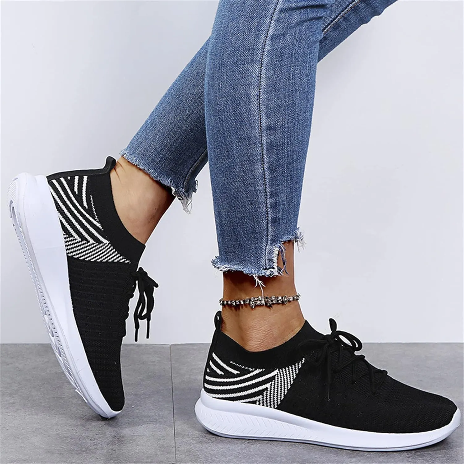 Lausiuoe Sneakers For Women Walking Shoes Comfortable Tennis Shoes Breathable Casual Gym Workout Restaurant Work Shoes