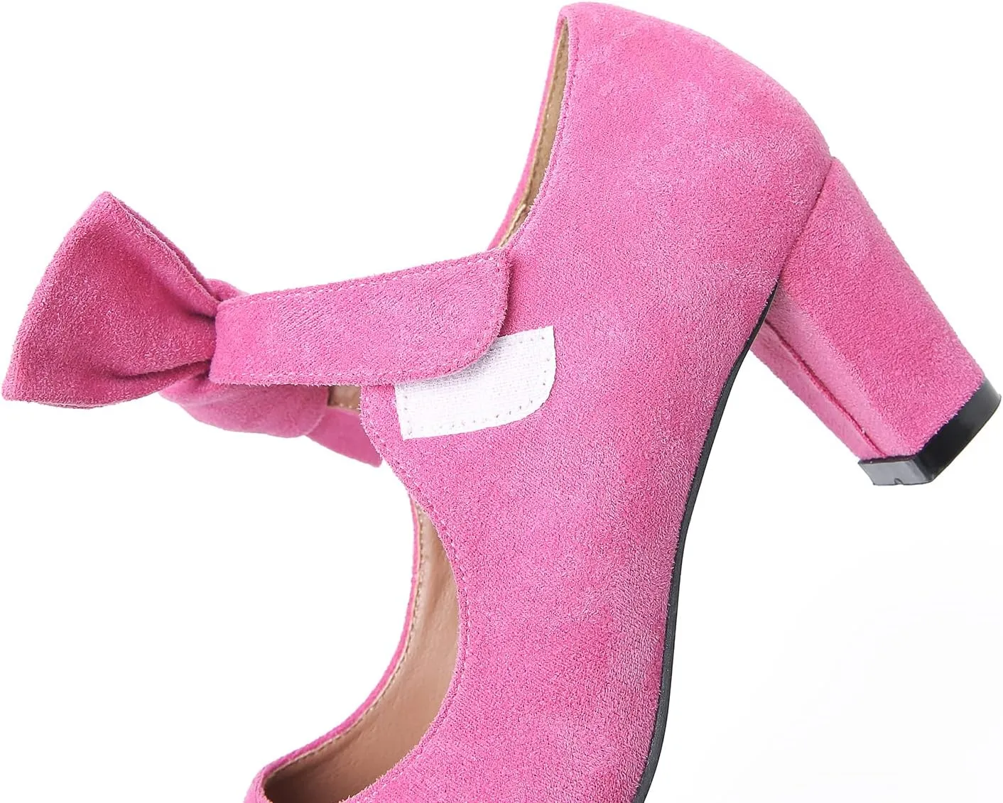 LIURUIJIA Women's Bow Mary Jane Low Block Heel Pumps Round Toe Ankle Strap Wedding Evening Party Dress Shoes