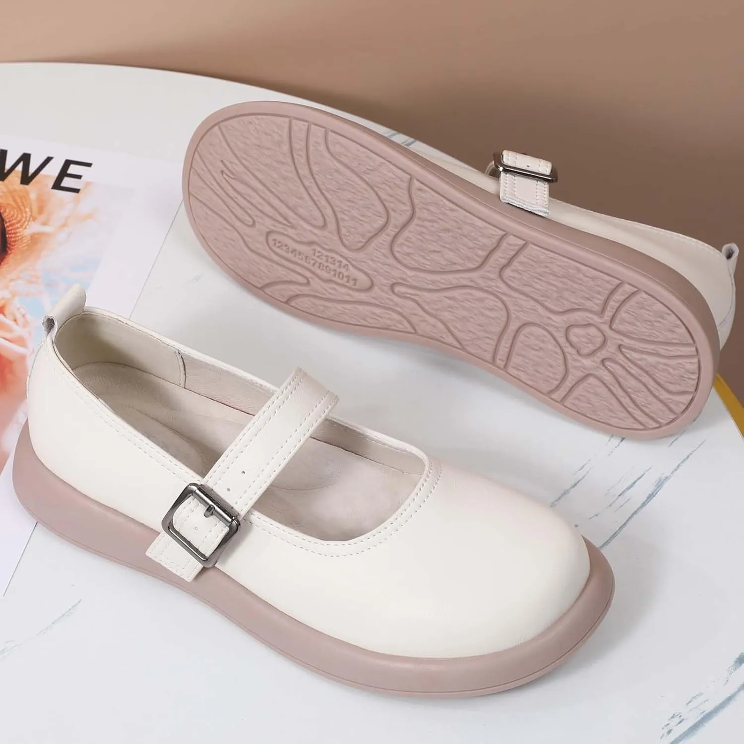 Mary Jane Shoes Women Flat Comfortable Dressy Casual Ladies Office Work Shoes