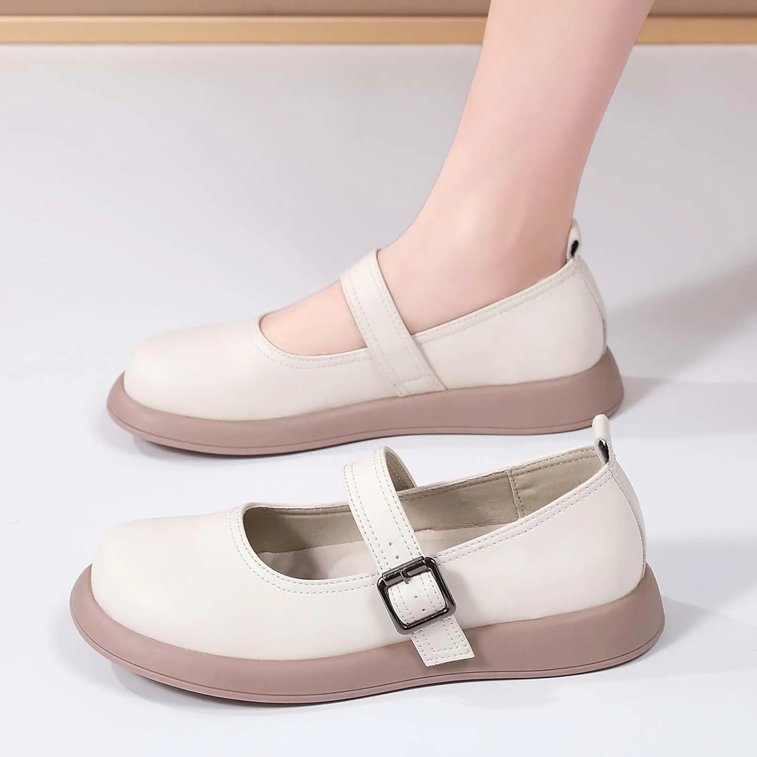 Mary Jane Shoes Women Flat Comfortable Dressy Casual Ladies Office Work Shoes