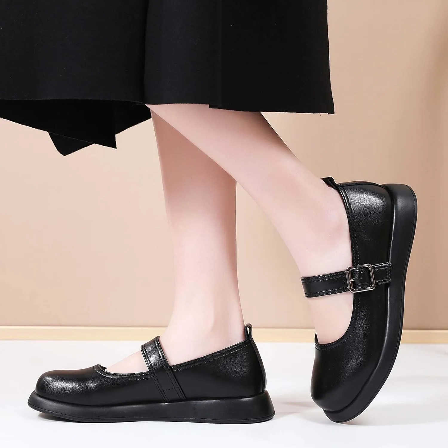 Mary Jane Shoes Women Flat Comfortable Dressy Casual Ladies Office Work Shoes