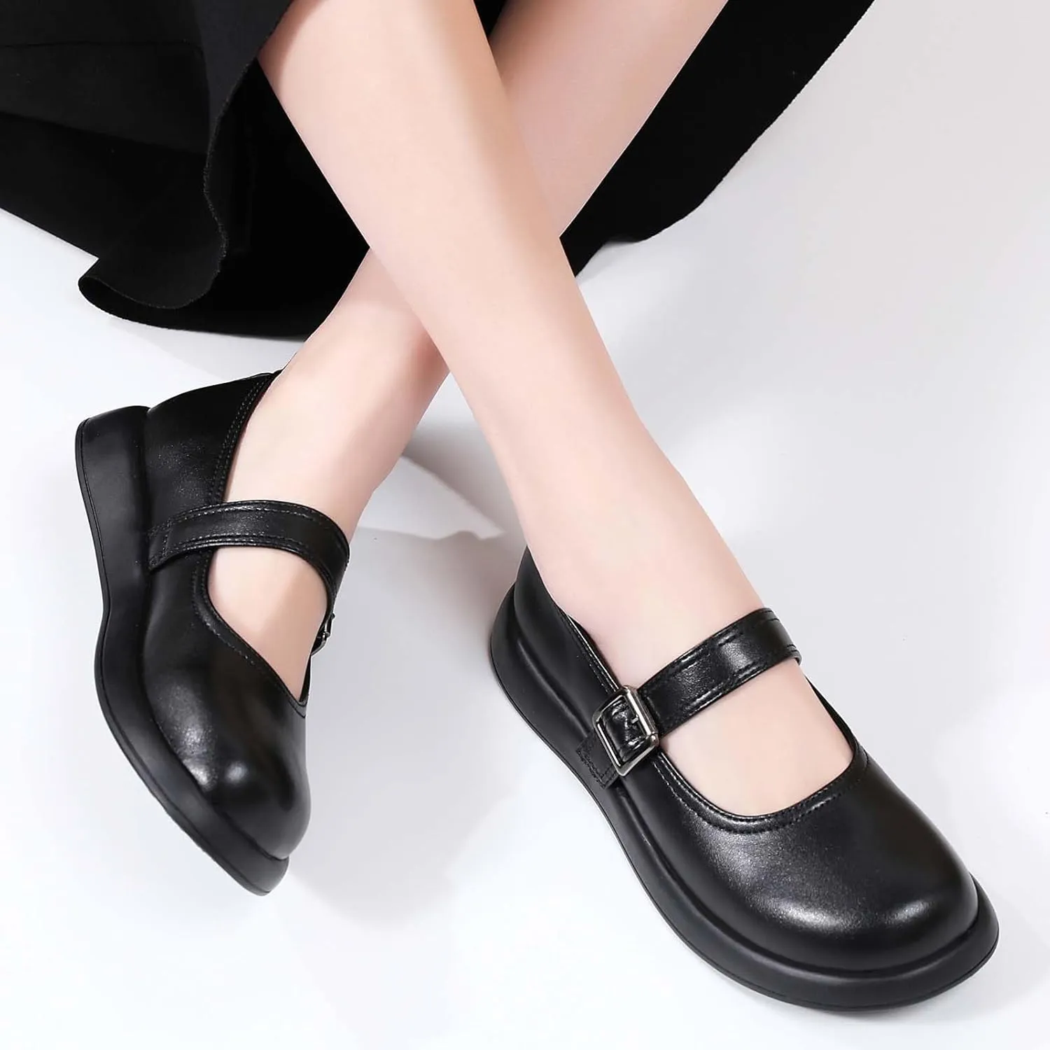 Mary Jane Shoes Women Flat Comfortable Dressy Casual Ladies Office Work Shoes