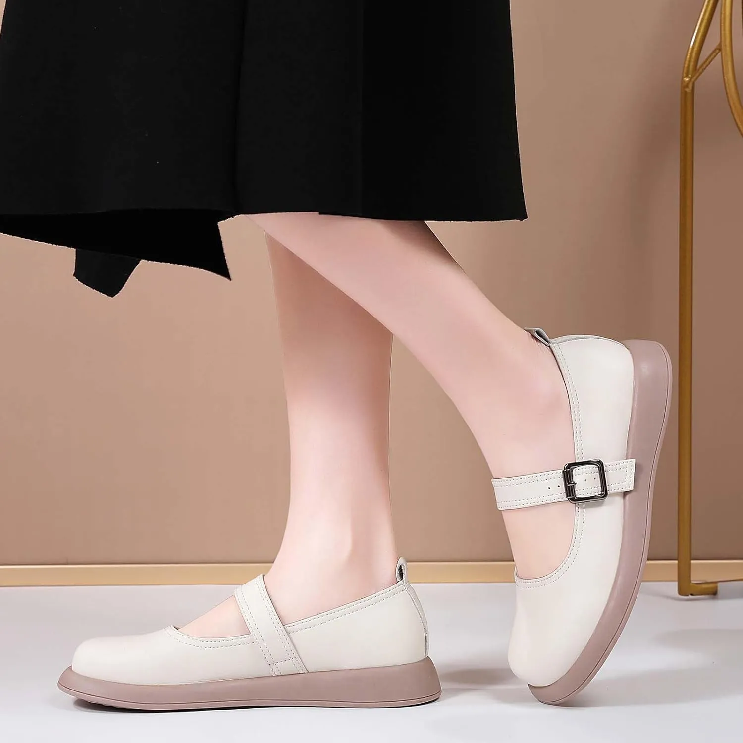 Mary Jane Shoes Women Flat Comfortable Dressy Casual Ladies Office Work Shoes