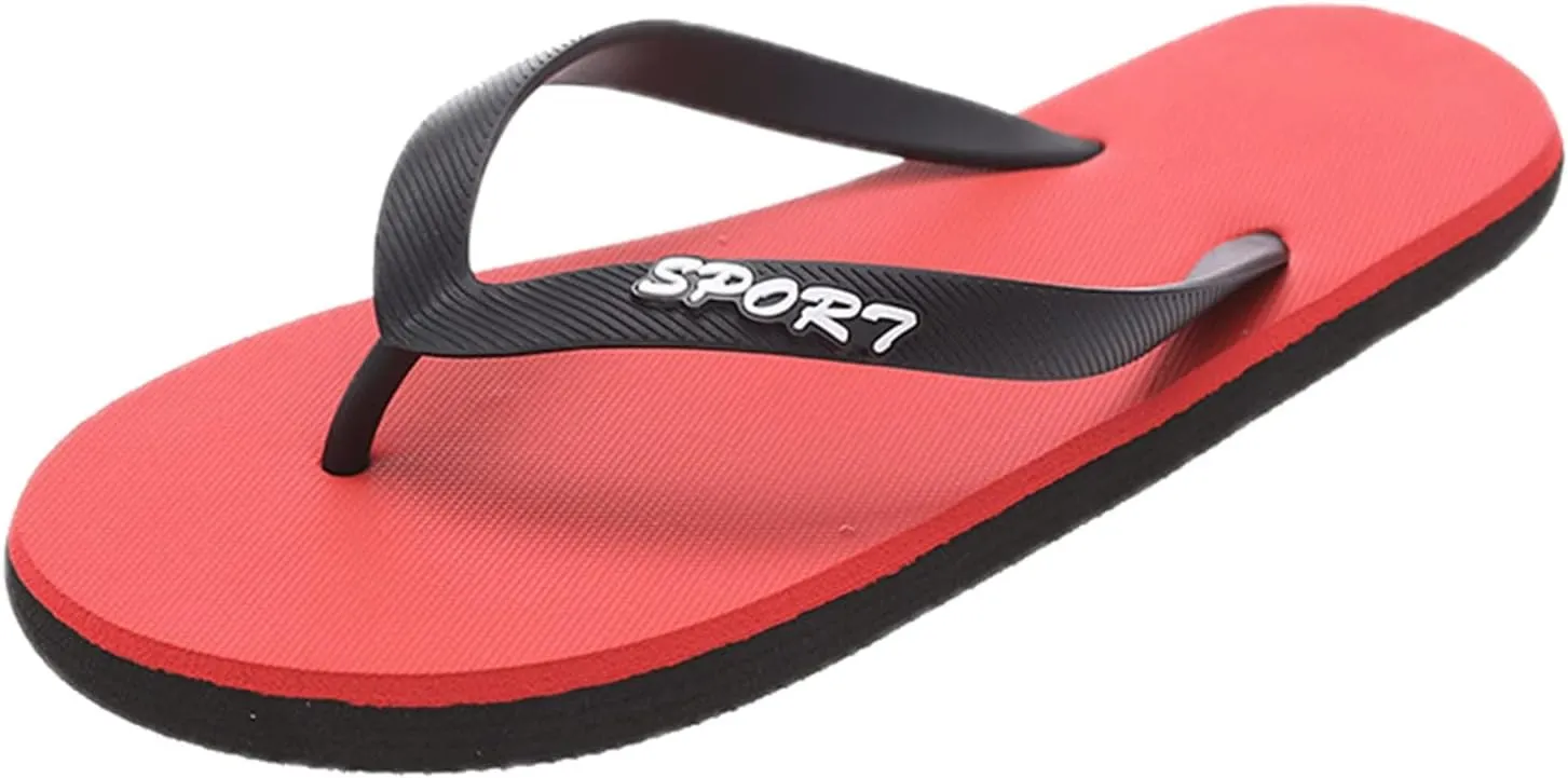 Men Fashionable Flat Toe Flip Flops Flat Beach Flip Flops Fashion Toe Flip Flops Sandals Light Walking Sandals, 8