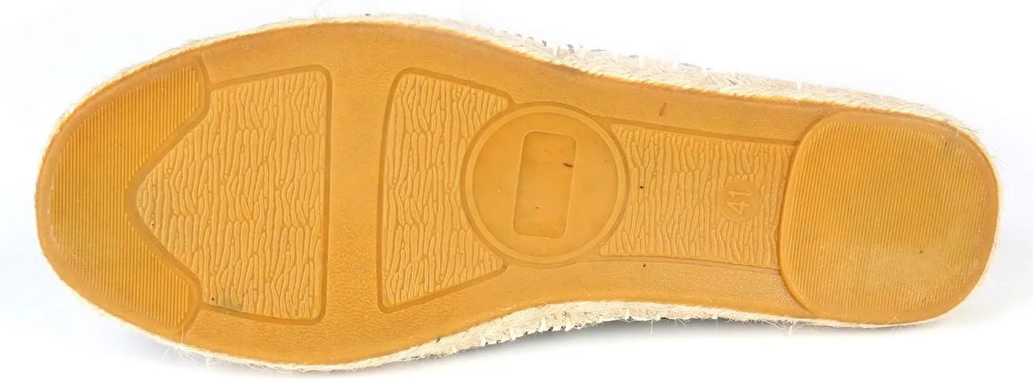 Men's Breathable Canvas Stripe Slip on Flat Espadrilles