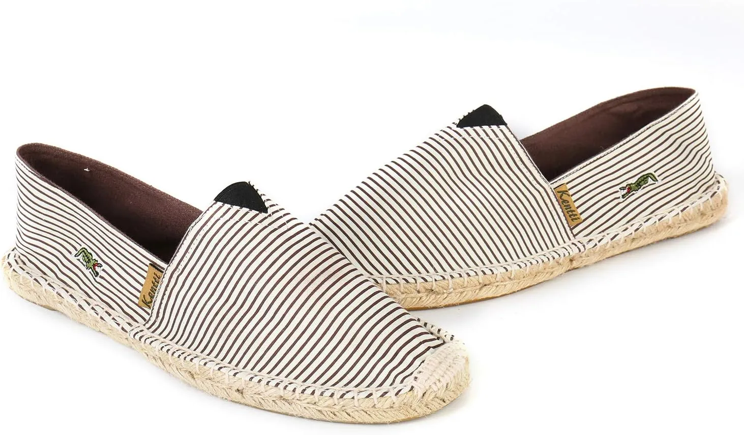 Men's Breathable Canvas Stripe Slip on Flat Espadrilles