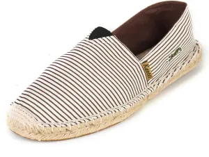 Men's Breathable Canvas Stripe Slip on Flat Espadrilles