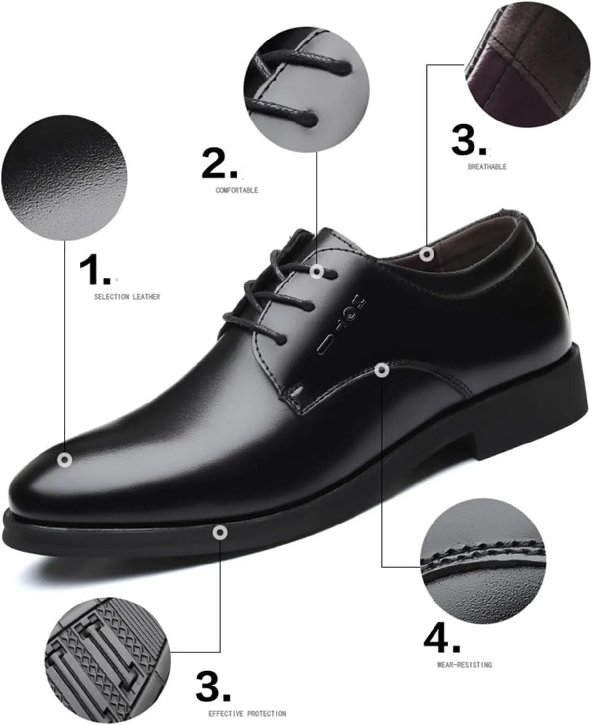 Men's Dress Lace Up Oxfords Shoes Formal Business Derby Shoes for Evening Uniform Wedding Party Work Office