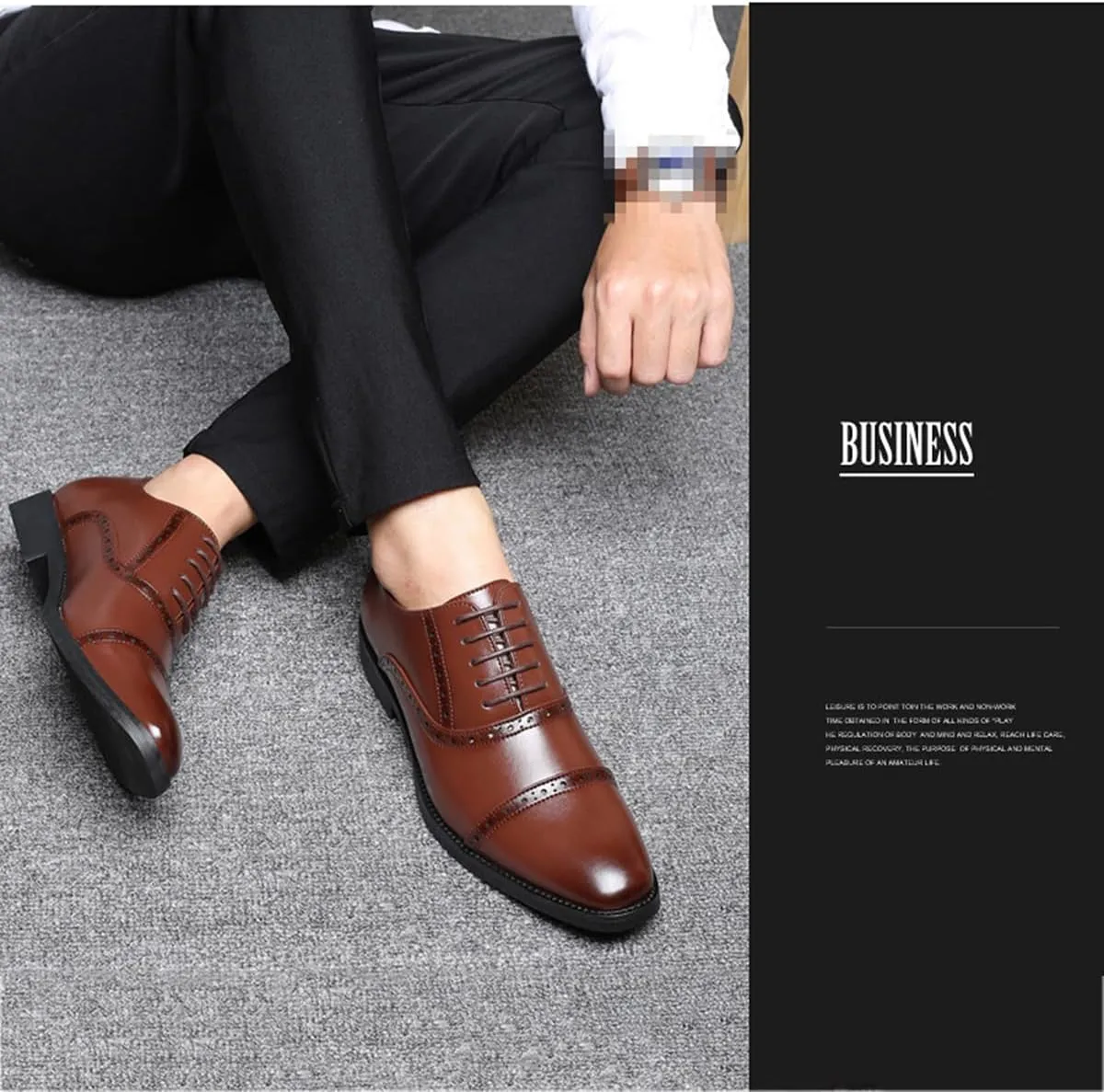 Men's Oxford Dress Shoes Lace-up Brogues Derbys Formal Business Shoes Suit Tuxedo Shoes for Men