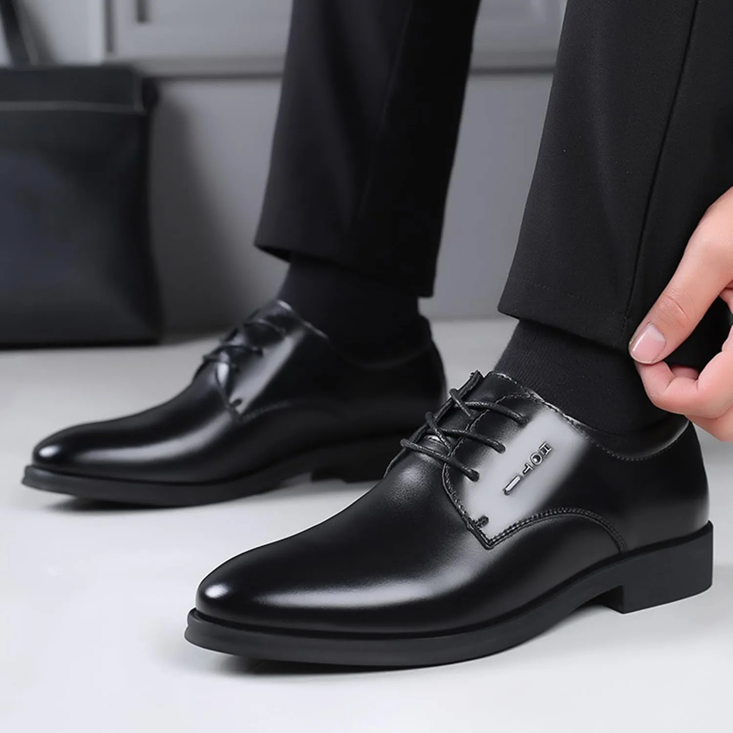 Mens Oxfords Classic Dress Shoes Casual Business Formal Derby Lace Up Shoes for Men
