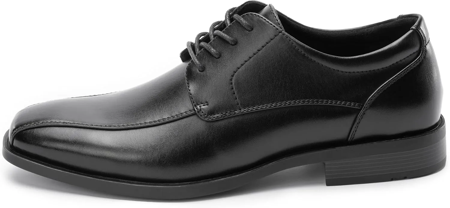 Mens Oxfords Classic Lace ups, Square Toe, Fabric Lining, Heel Pad Design, Tilden Style for Work and Formal Dressing