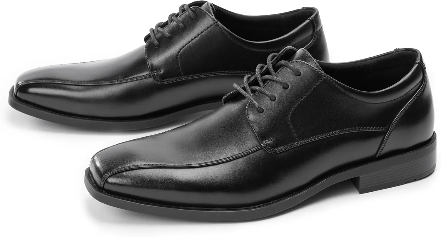 Mens Oxfords Classic Lace ups, Square Toe, Fabric Lining, Heel Pad Design, Tilden Style for Work and Formal Dressing