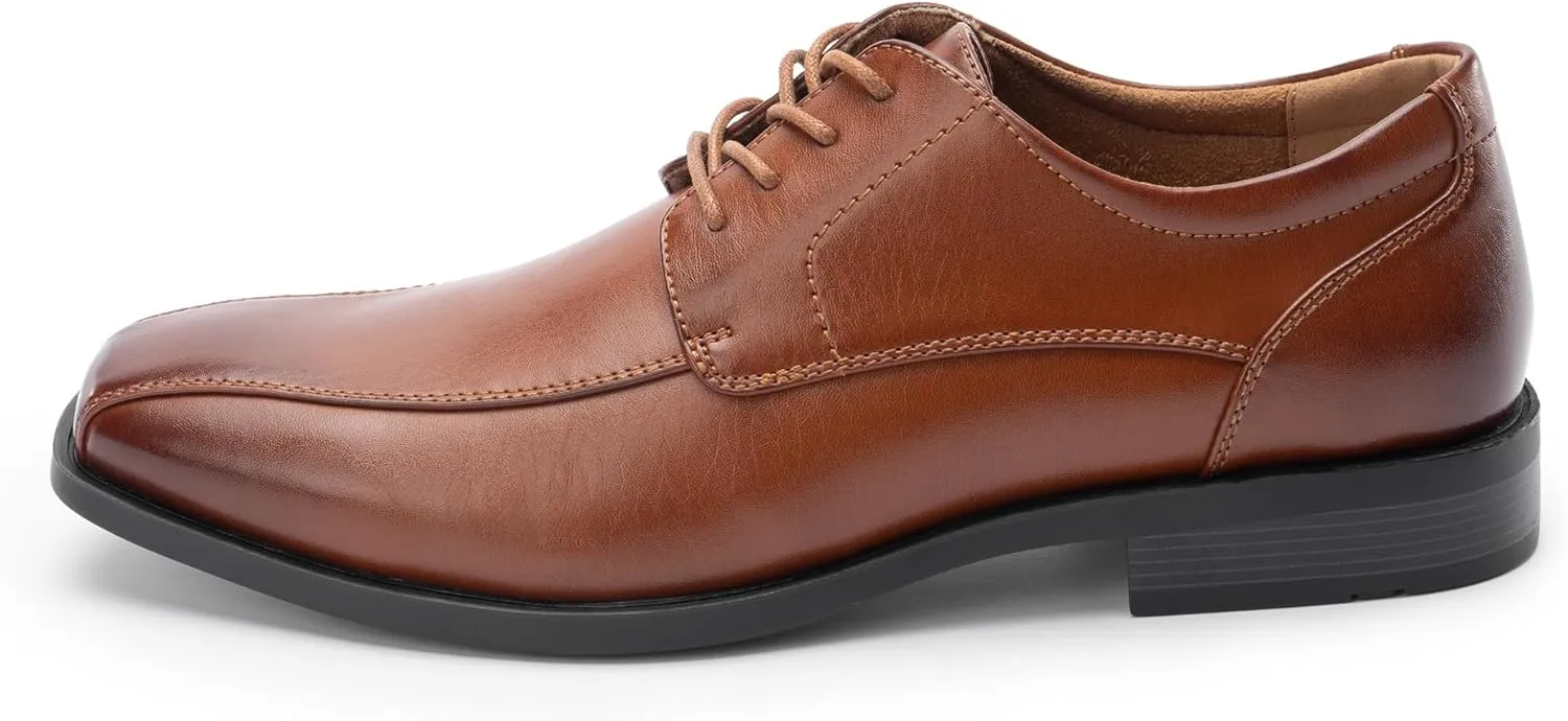 Mens Oxfords Classic Lace ups, Square Toe, Fabric Lining, Heel Pad Design, Tilden Style for Work and Formal Dressing