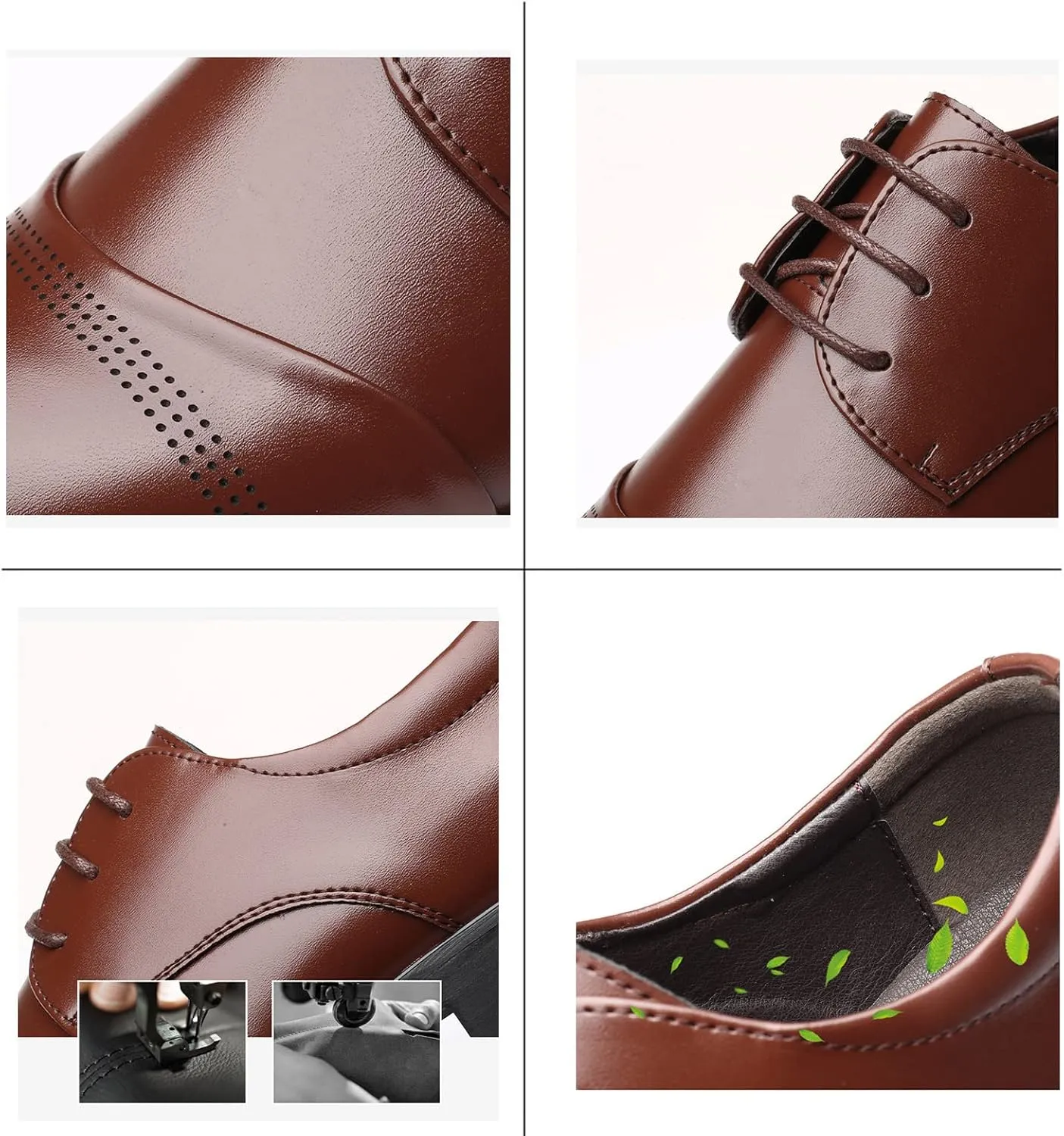 Men's Oxfords Formal Dress Shoes Classic Modern Wingtip Lace Up Shoes for Business Wedding Suit