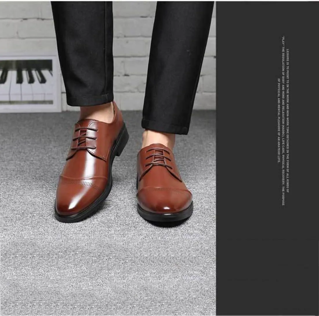 Men's Oxfords Formal Dress Shoes Classic Modern Wingtip Lace Up Shoes for Business Wedding Suit
