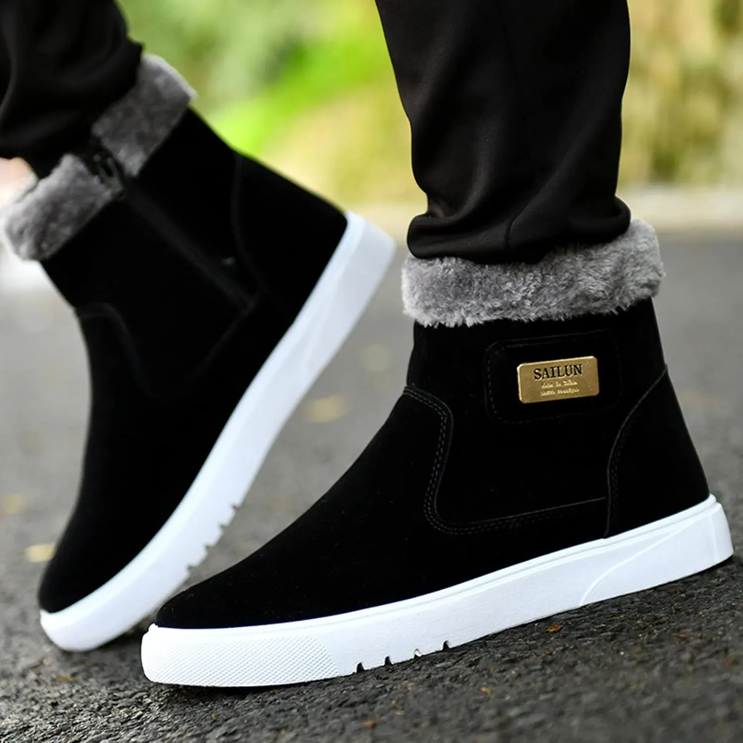 Men's Winter Boots High Top Men's Shoes Shoes Thickened Warm Snow Boots Snow Work Boots Men