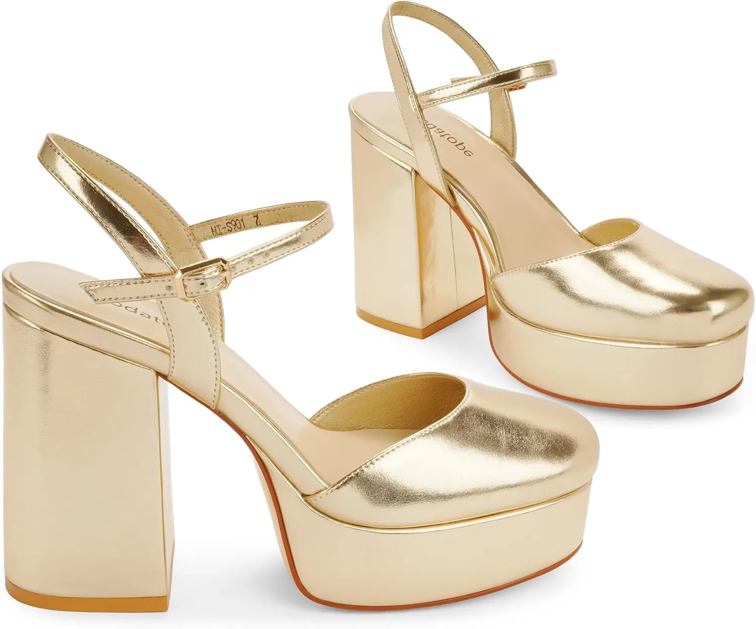 Modatope Platform Heels for Women Close Toe Chunky Block Heel Pumps Ankle Strap Platform Sandals Womens Wedding Party Pumps