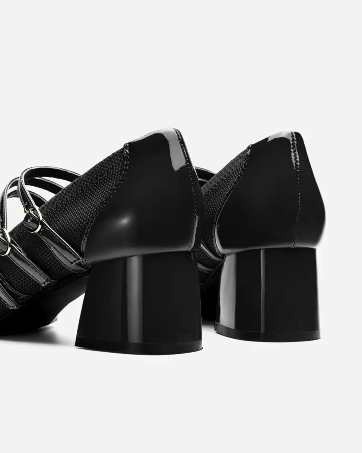 Mousse FIT Commute Women Pump Shoes with Square Toe Block Heeled Mary Janes