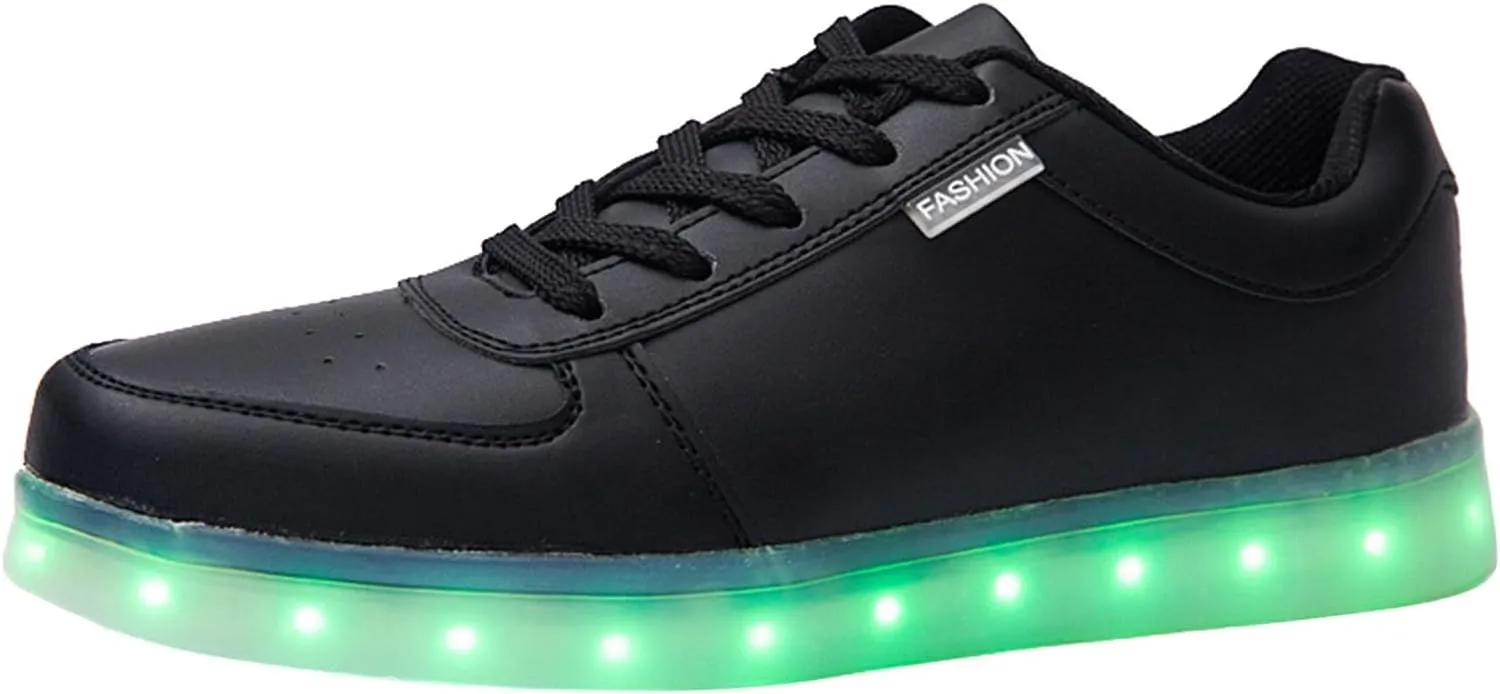 New Colorful LED Luminous Shoes Korean Version Couple USB Charging Sports Board Shoes Low Top Gold Silver Sports Shoes Charged Shoe