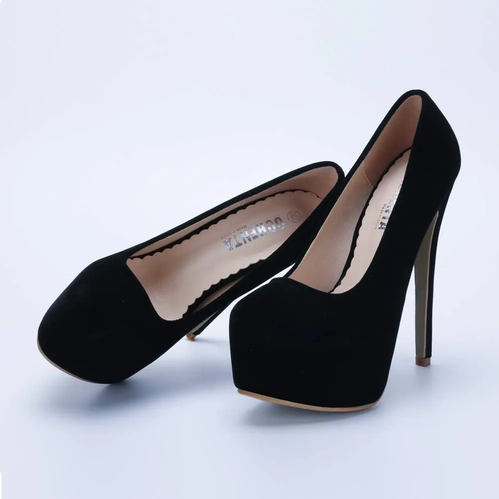 OCHENTA Women's Hidden Platform Stiletto High Heels Slip On Pumps