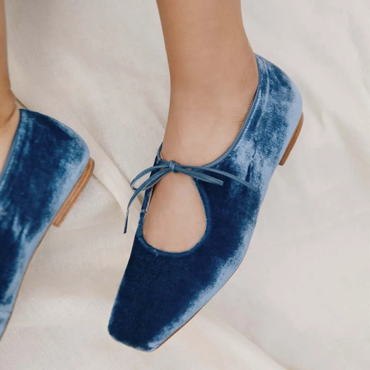 Pazzion Women Cute Bowtie Closed Square Toe Mary Jane Flats Slip On Cutout Ballet Flat Shoes for Walking Dancing Prom Size 4-16 US