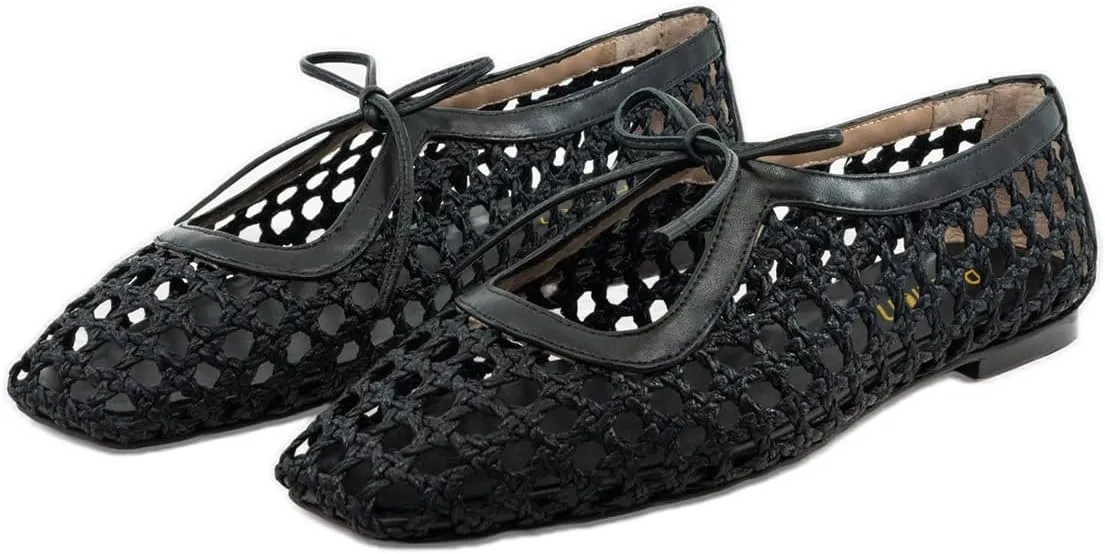 Pazzion Women Cute Bowtie Closed Square Toe Mary Jane Flats Slip On Cutout Ballet Flat Shoes for Walking Dancing Prom Size 4-16 US