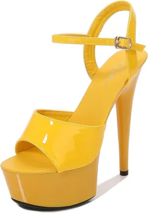 Platform Heels for Women White Heels Shoes Stiletto Open Toe Chunky High Heels Summer Dress Shoes with Ankle Strap
