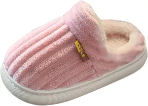 Plush Warm Slippers for Girls Boys Kids Toddlers Soft Plush House Shoes Indoor Outdoor Slippers Fuzzy Bedroom Shoes