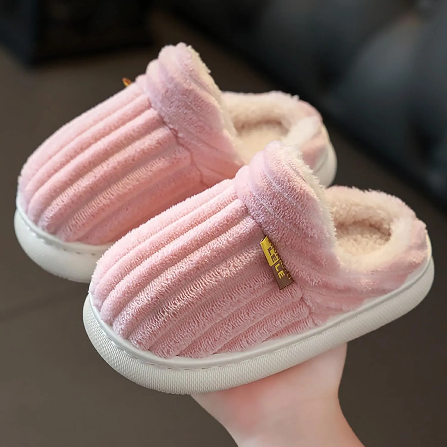 Plush Warm Slippers for Girls Boys Kids Toddlers Soft Plush House Shoes Indoor Outdoor Slippers Fuzzy Bedroom Shoes