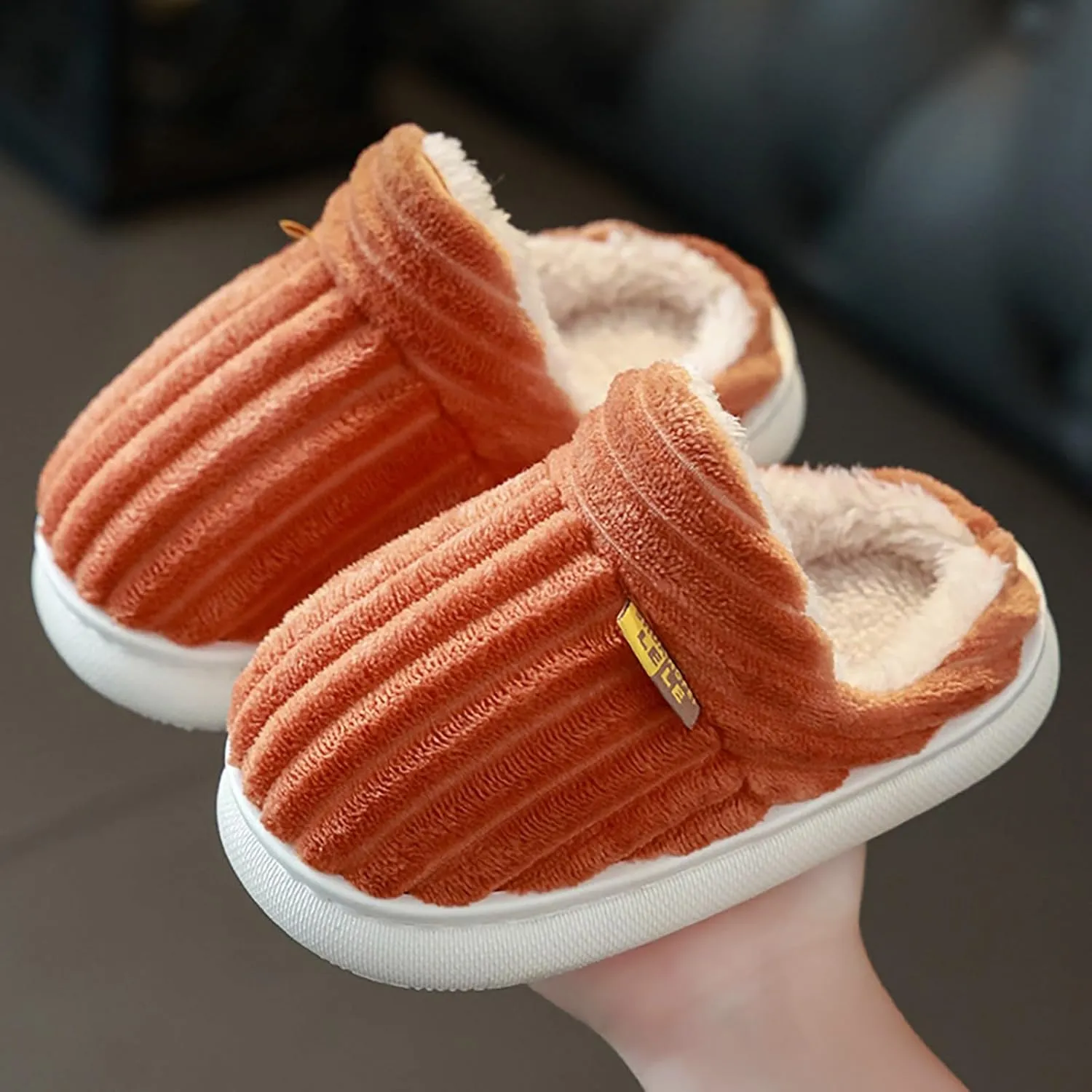 Plush Warm Slippers for Girls Boys Kids Toddlers Soft Plush House Shoes Indoor Outdoor Slippers Fuzzy Bedroom Shoes