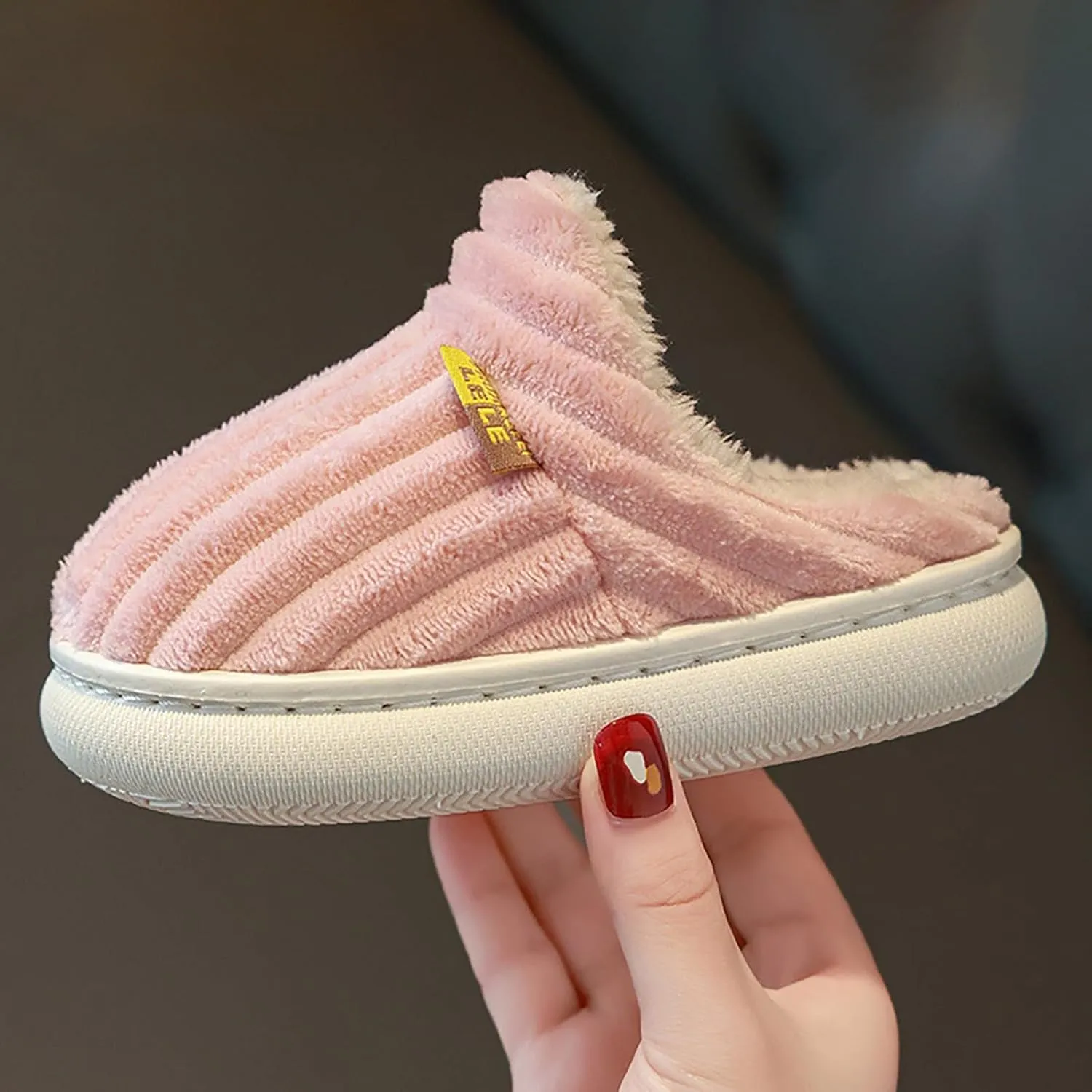 Plush Warm Slippers for Girls Boys Kids Toddlers Soft Plush House Shoes Indoor Outdoor Slippers Fuzzy Bedroom Shoes