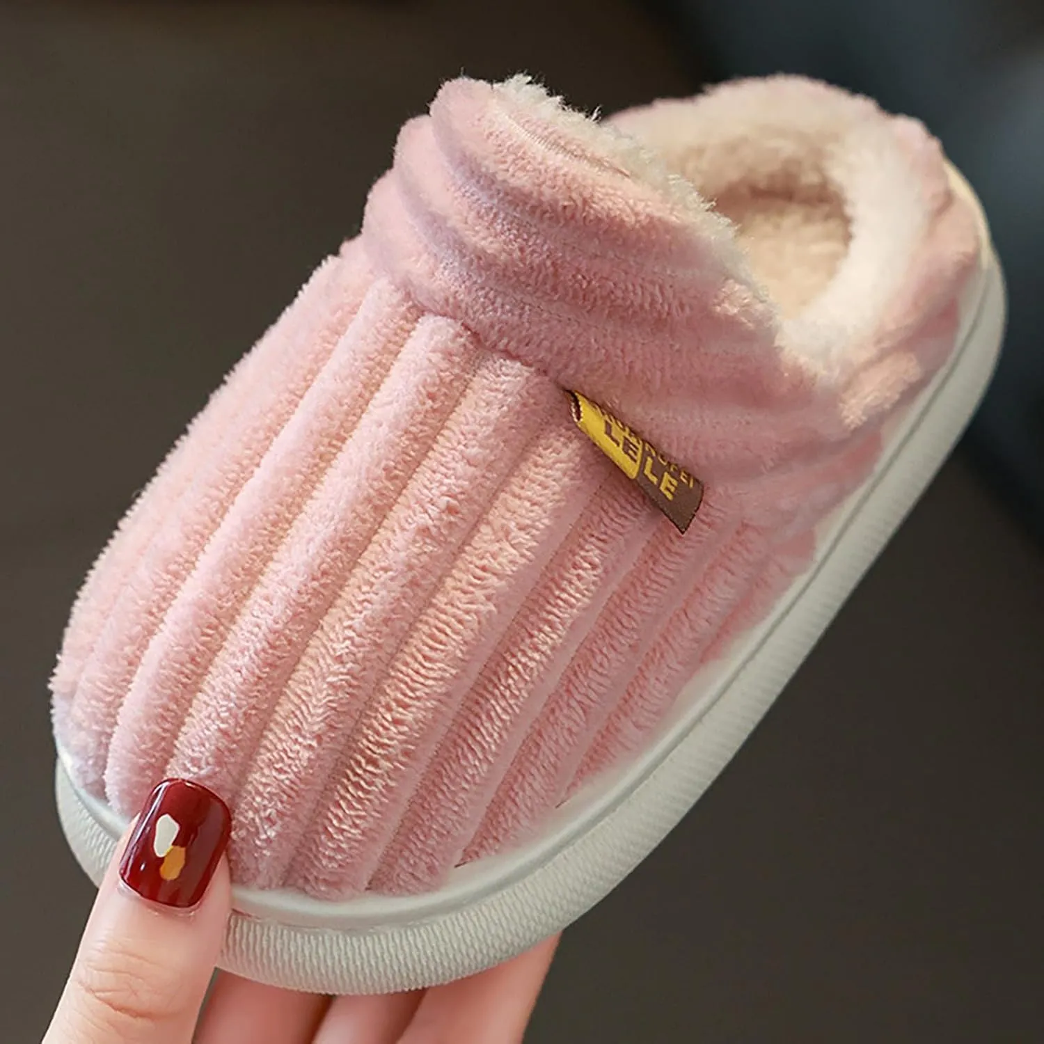 Plush Warm Slippers for Girls Boys Kids Toddlers Soft Plush House Shoes Indoor Outdoor Slippers Fuzzy Bedroom Shoes