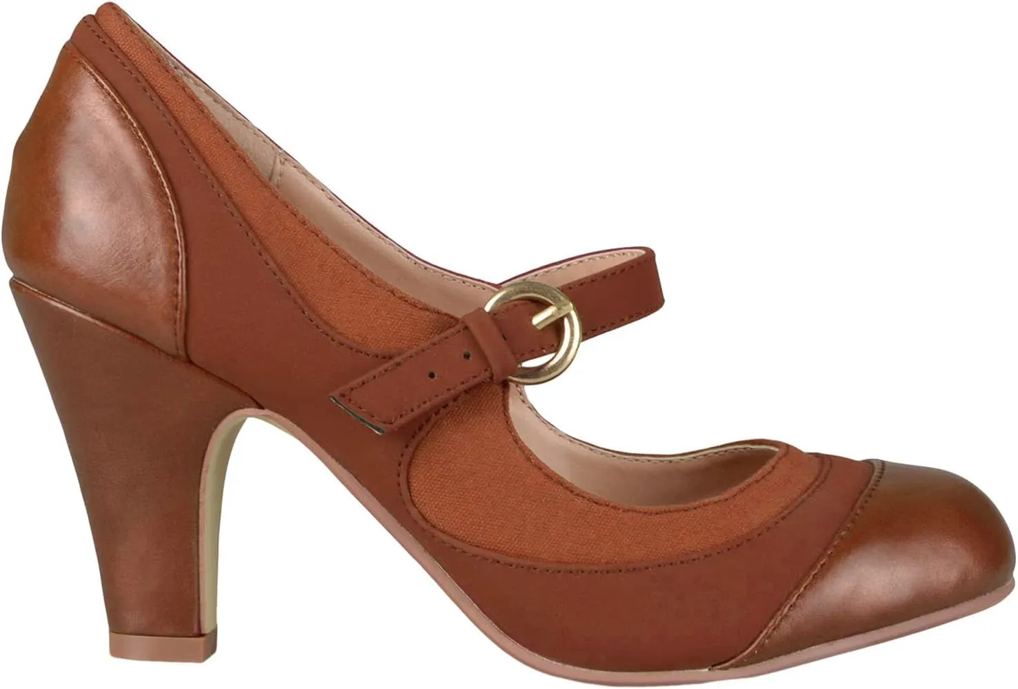 SHODENSE Women Kitten Heel Mary Jane Pumps Closed Round Toe Ankle Strap Patchwork Comfy 3 Mid Chunky Mary Jane Heels Cap Toe Two Tone Buckle Dress Shoes Ladies Wedding Vintage 4-11 M US