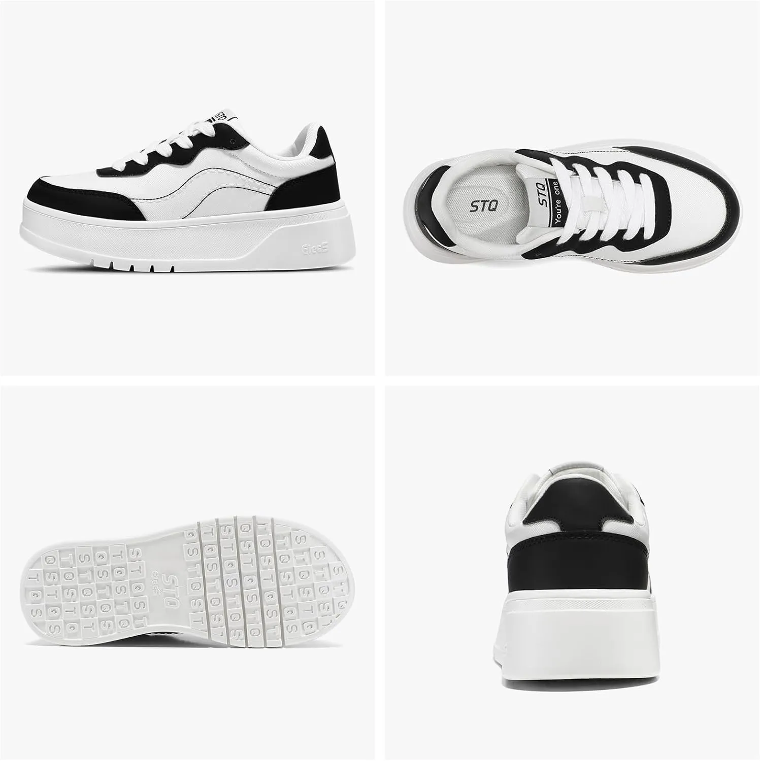 STQ Womens Platform Sneakers Fashion Casual Shoes Trendy Chunky Sneakers for Plantar Fasciitis