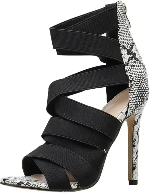 Strappy Heels for Women Stiletto High Heel Dress Sandals Party Fashion Summer Heels Sexy Black High Heels Sandals