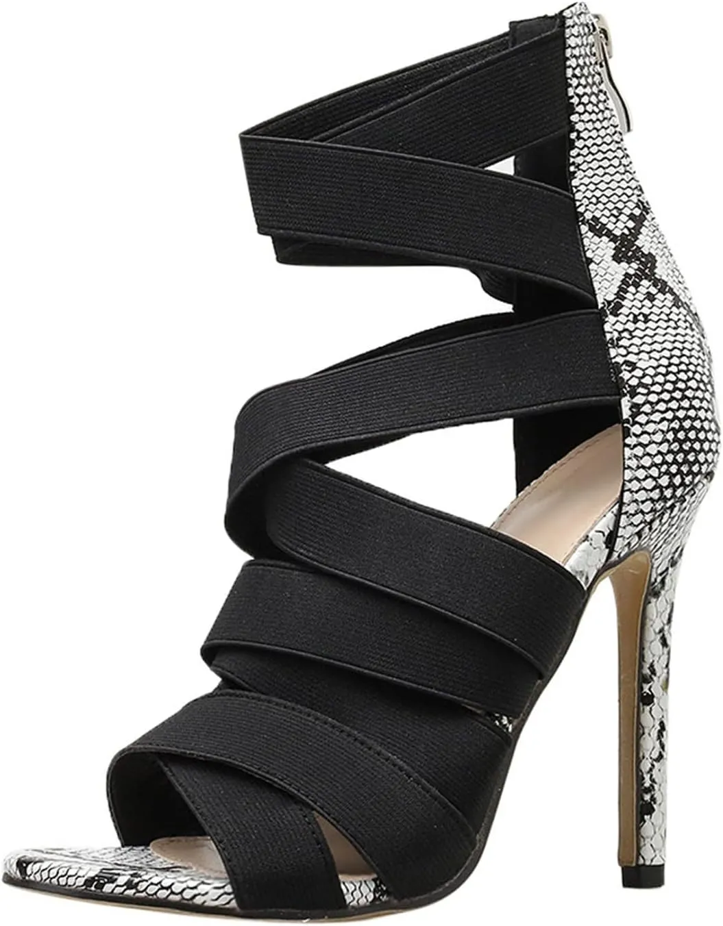 Strappy Heels for Women Stiletto High Heel Dress Sandals Party Fashion Summer Heels Sexy Black High Heels Sandals