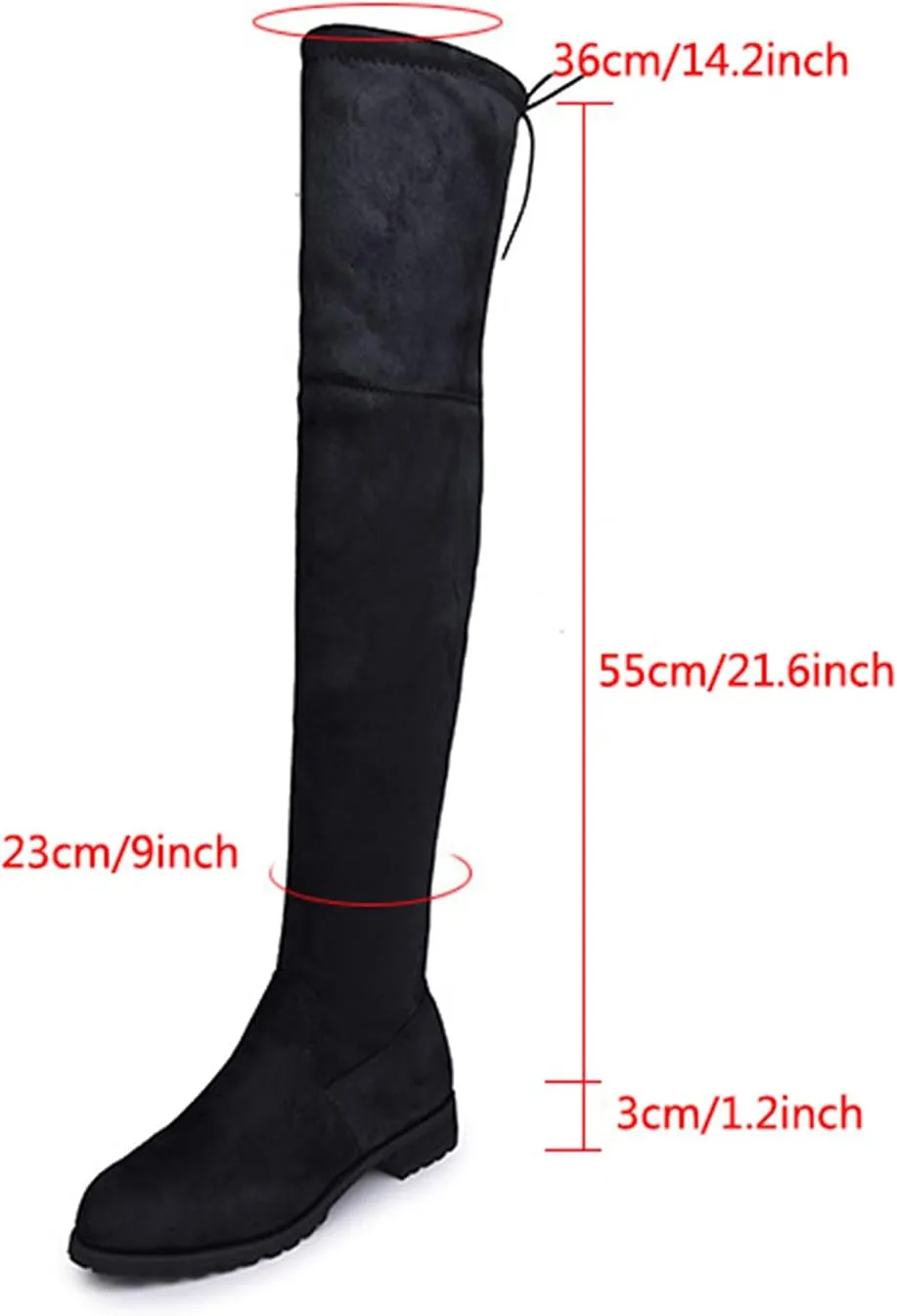 The Boots Comfort Boots Long Over Women Heels Boots Shoes Knee Winter Wide Width Knee High Boots for Women Size 9