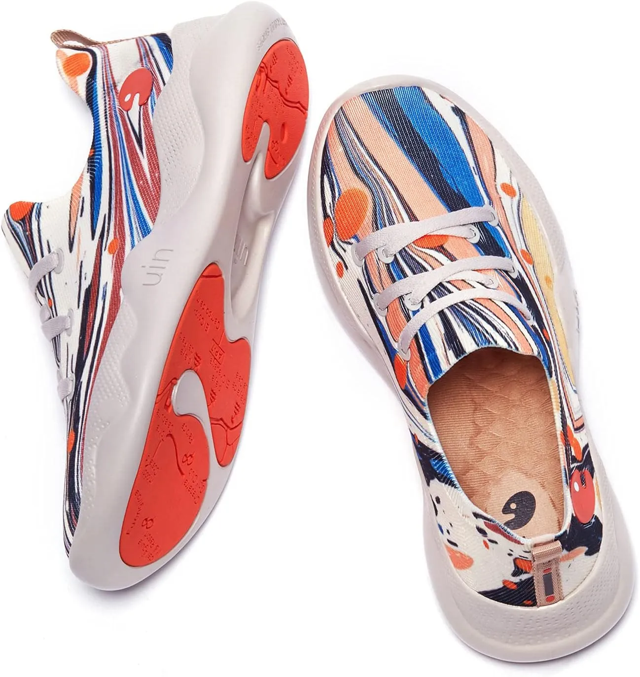 UIN Women's Fashion Sneakers Lightweight Walking Casual Slip Ons Comfortable Art Painted Athletic Travel Shoes