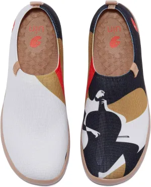 UIN Women's Slip Ons Lightweight Sneaker Walking Casual Knit Loafers Comfortable Art Painted Travel Shoes Toledo She & Cello (7.5)