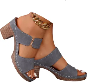 Wedge Sandals For Women 2025 Comfortable Open Toe Ankle Strap Chunky Heel Party Dress Wedding Pumps Shoes Block Heels