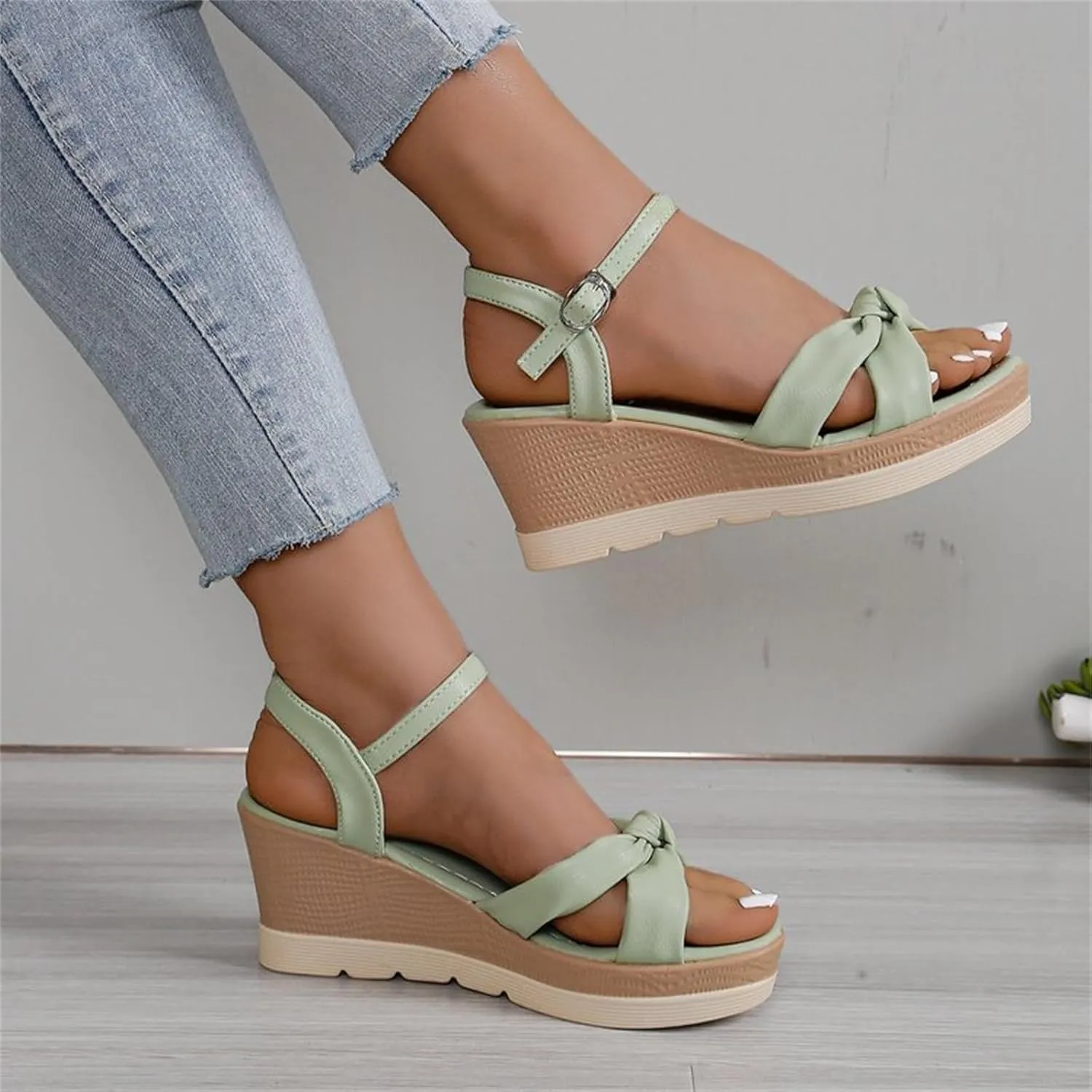 Wedge Sandals for Women Dressy Open Toe Ankle Strap Lug Sole Platform Summer Shoes Fashion Dress Espadrilles Wedge
