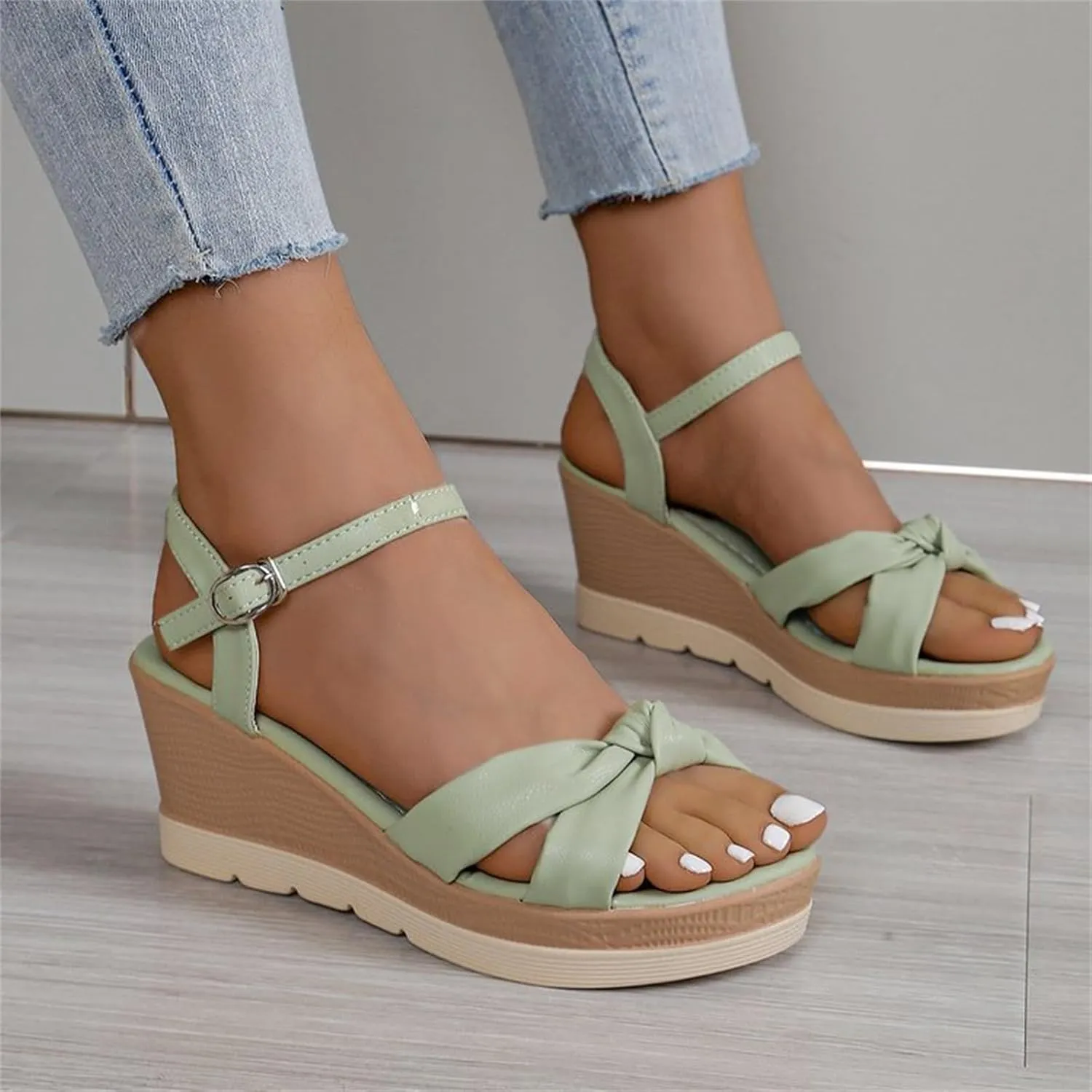 Wedge Sandals for Women Dressy Open Toe Ankle Strap Lug Sole Platform Summer Shoes Fashion Dress Espadrilles Wedge