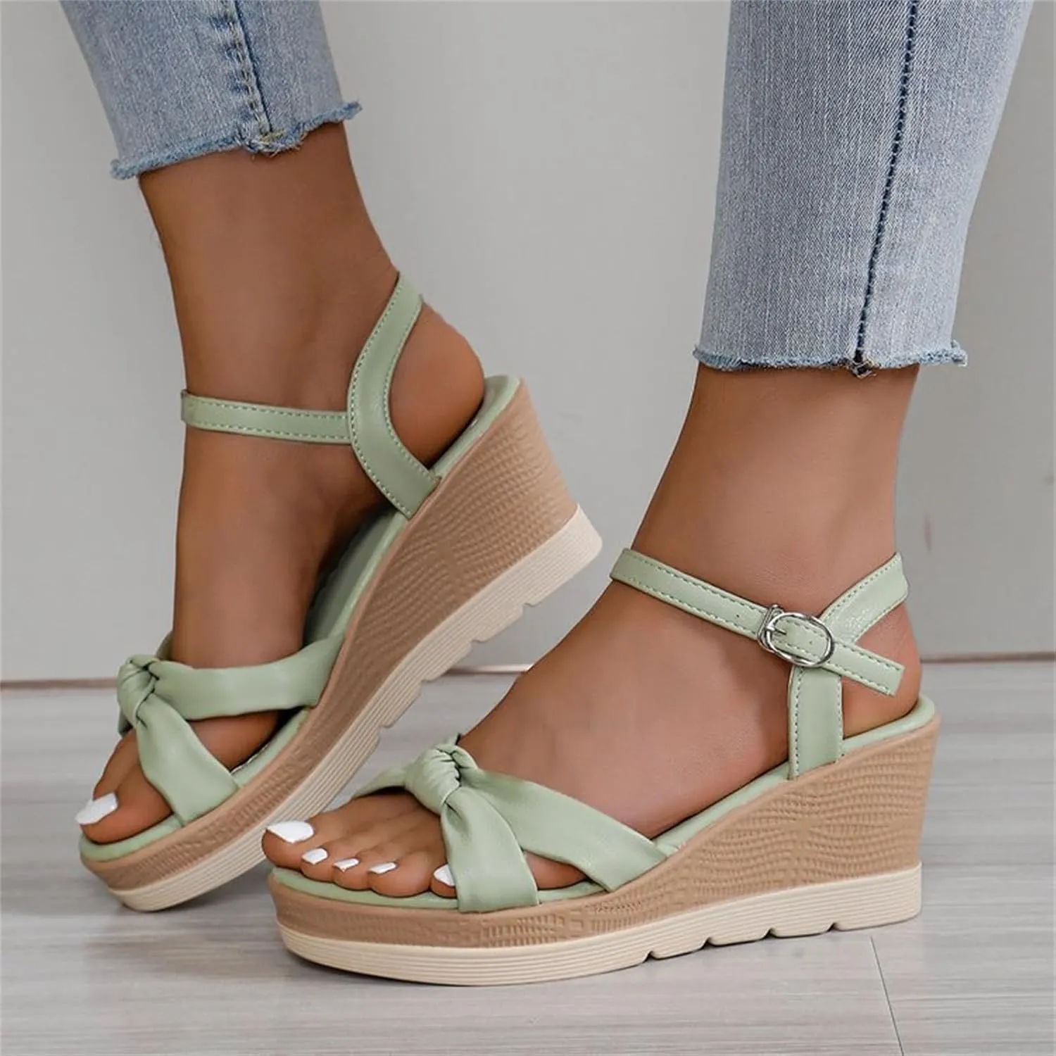 Wedge Sandals for Women Dressy Open Toe Ankle Strap Lug Sole Platform Summer Shoes Fashion Dress Espadrilles Wedge