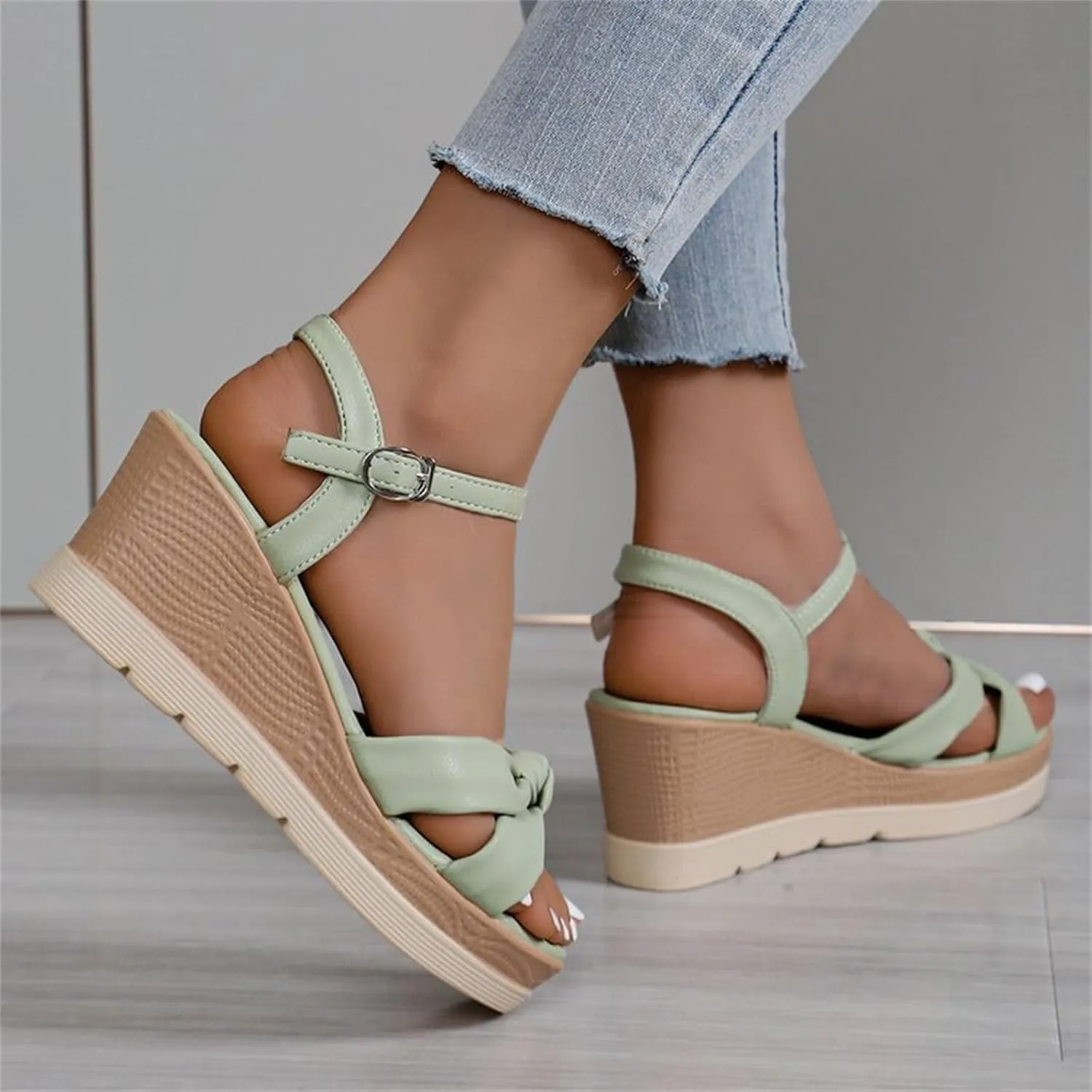 Wedge Sandals for Women Dressy Open Toe Ankle Strap Lug Sole Platform Summer Shoes Fashion Dress Espadrilles Wedge