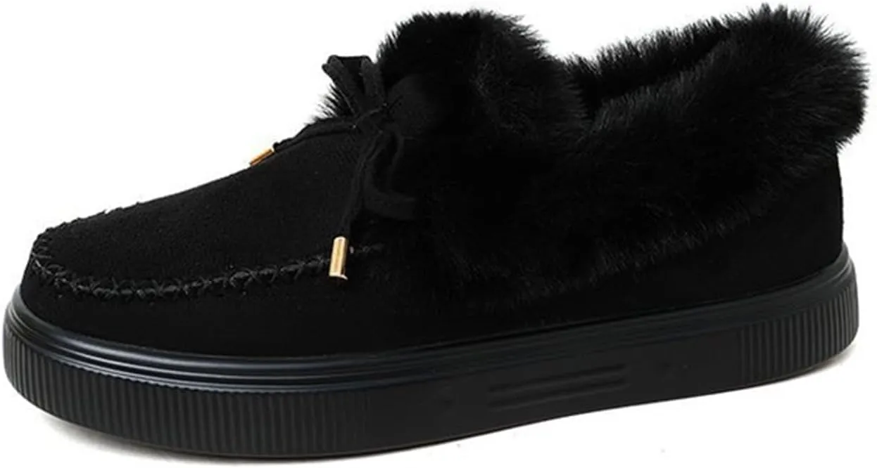 Winter Boots For Women Fashion Snow Boots Winter Shoes with Fur Lined Warm Slip On Casual Comfortable Fuzzy Loafers