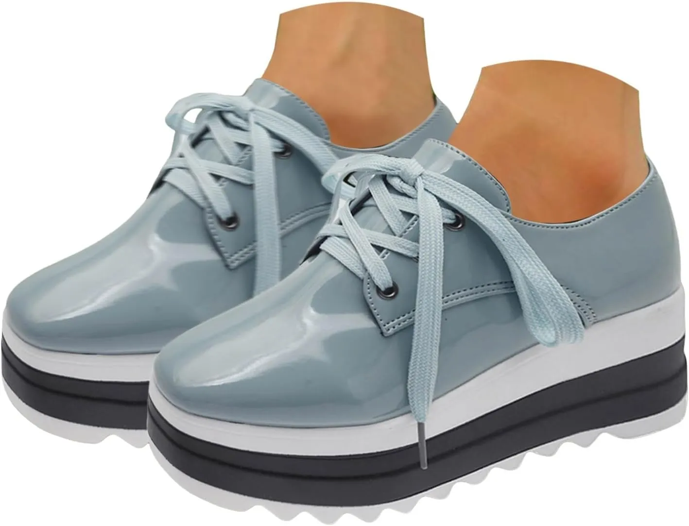 Women Fashion Platform Sneakers High Hidden Heel Wedge Walking Shoes Brides Wedding Shoes Women's Fashion Sneakers High Chunky Heel Loafers Platform Hidden Heels for Women with Ankle Walking Shoes