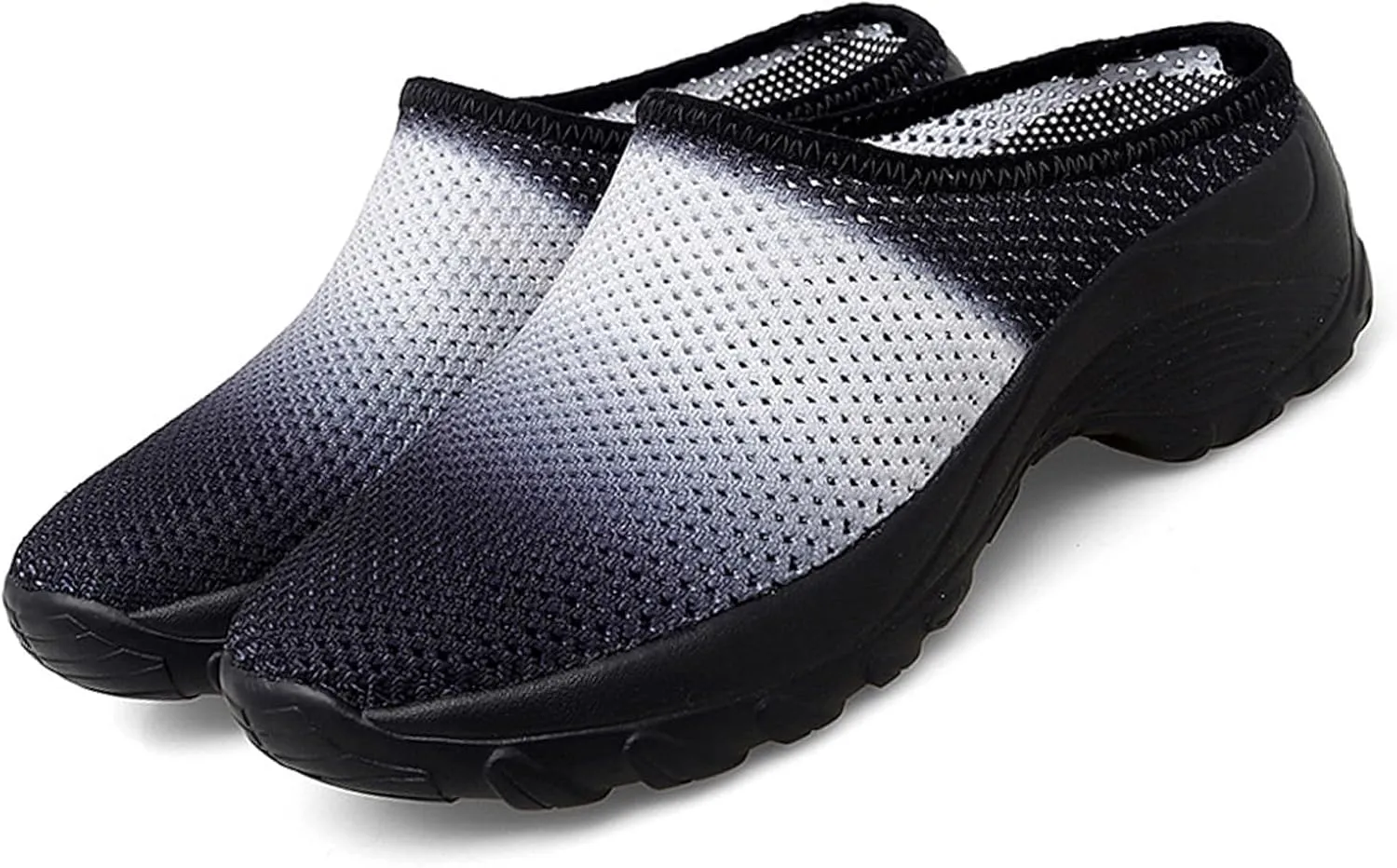 Women Mesh Breathable Slip-ons Mules Sneakers Casual Lightweight Backless Wedge Clog Slippers Comfort Orthopedic Walking with Arch Support